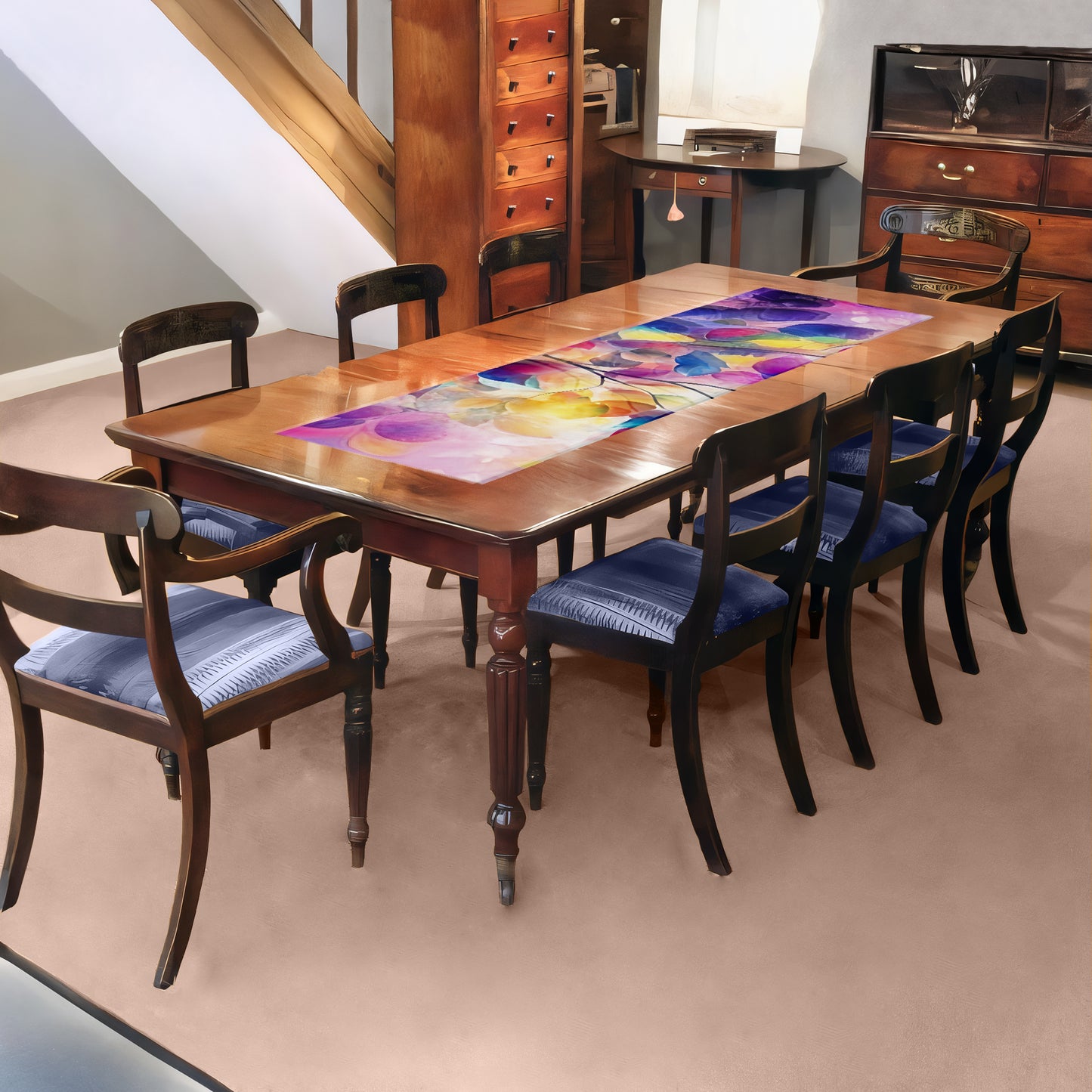 Coloured Petal Symphony 160cm Table Runner