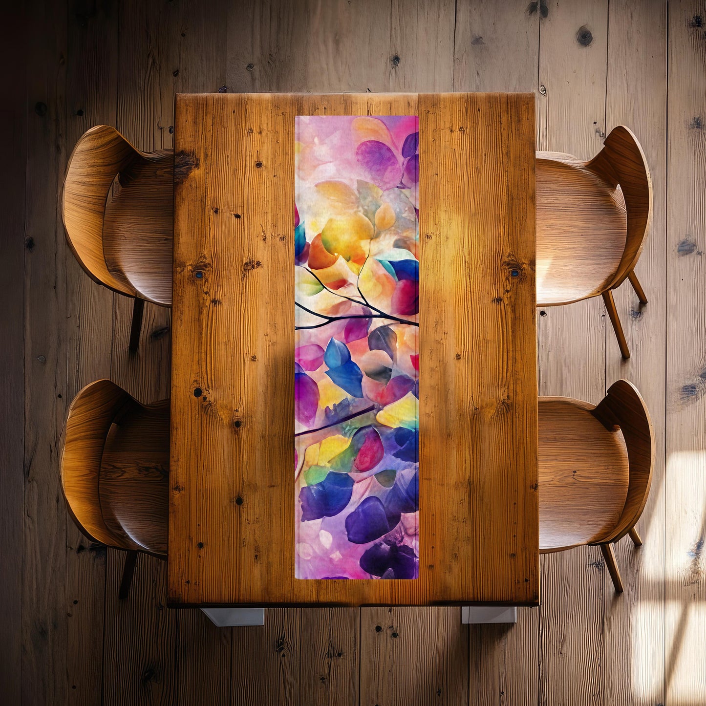 Coloured Petal Symphony 160cm Table Runner