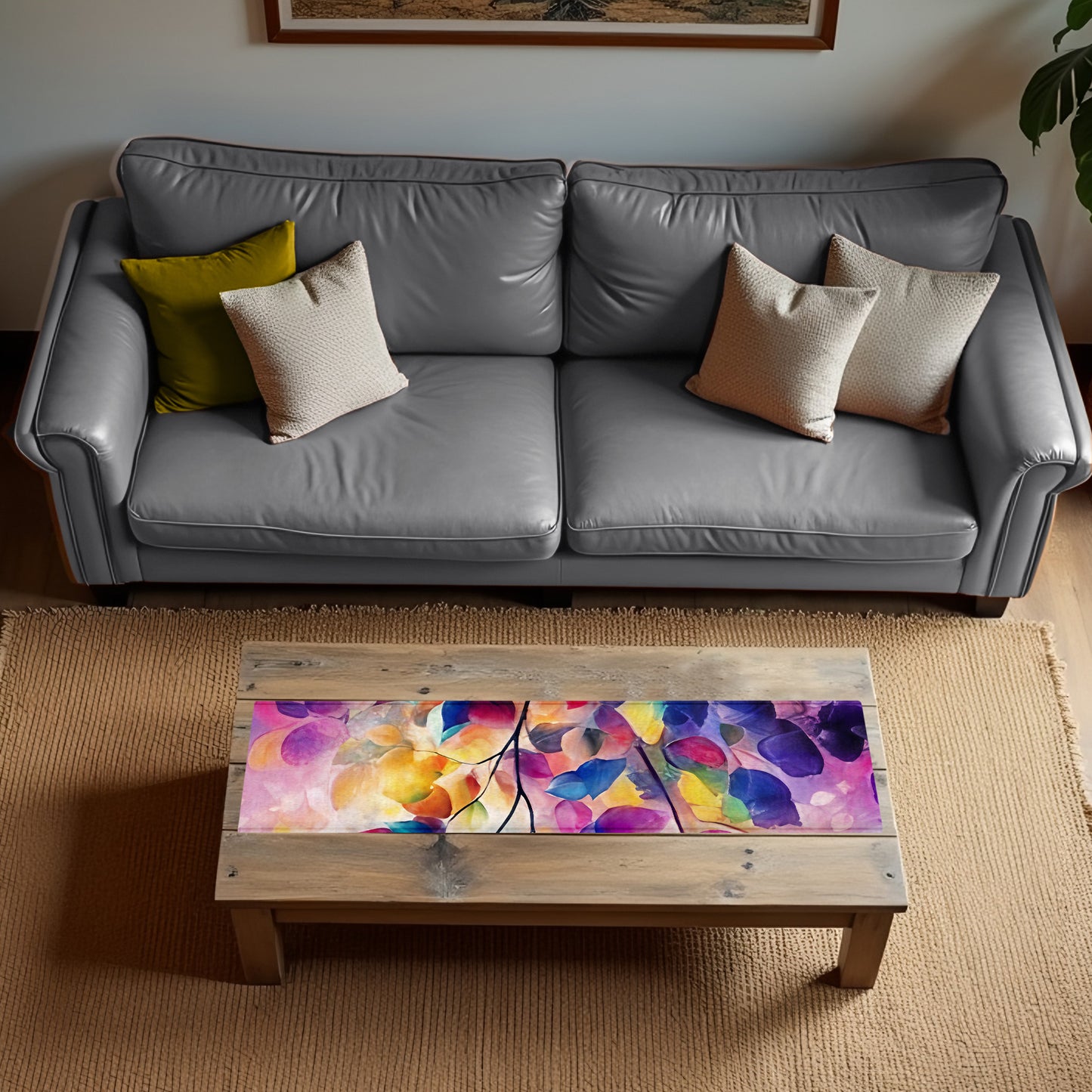 Coloured Petal Symphony 160cm Table Runner