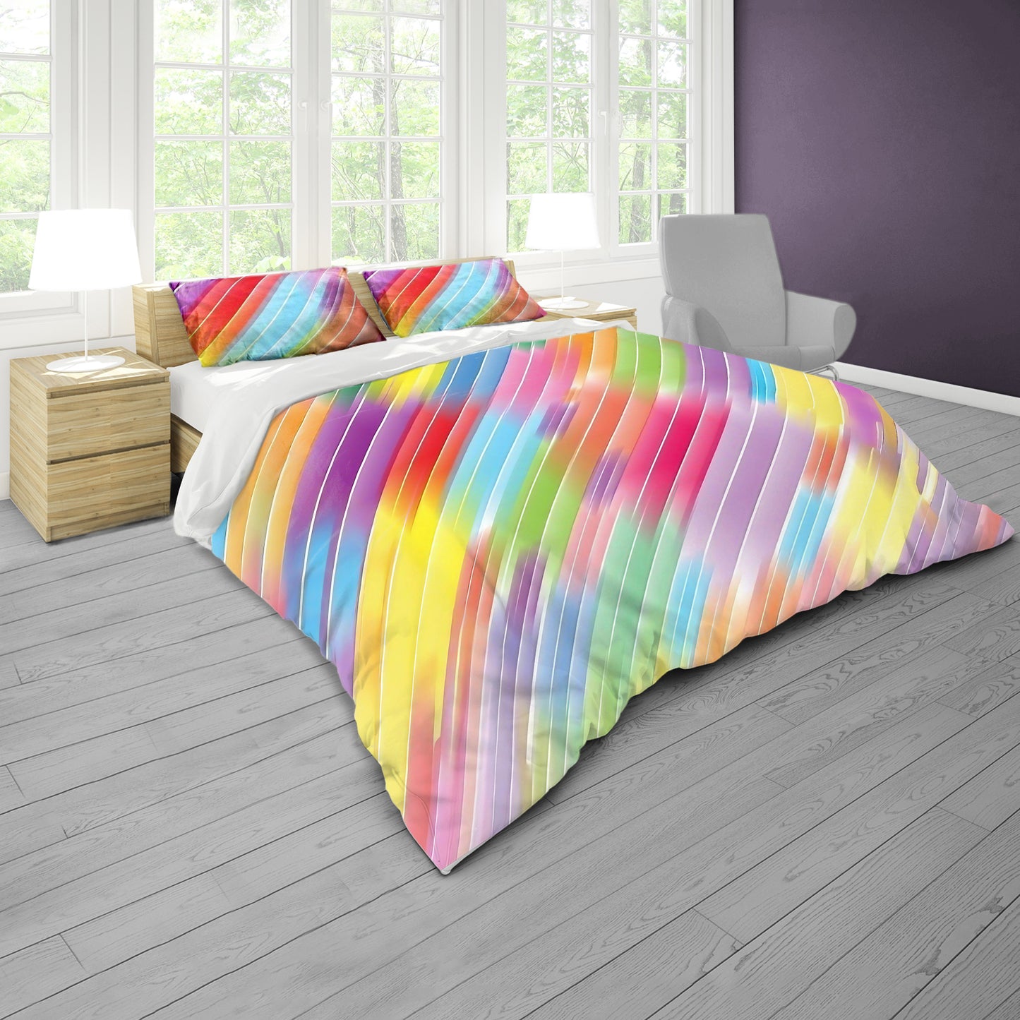 Coloured Ripples of Light Duvet Cover Set