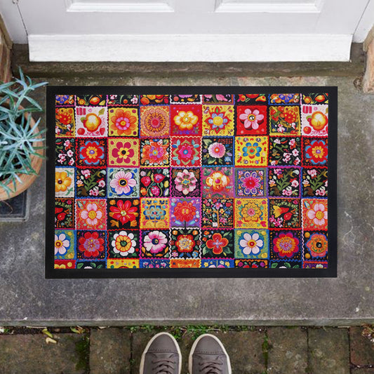 Coloured Squares Door Mat