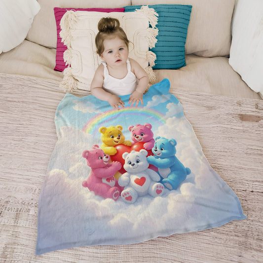 Coloured Teddybears Toddler Fleece Blanket
