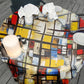 Colourful Abstract Rectangle Round Tablecloth