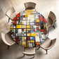 Colourful Abstract Rectangle Round Tablecloth