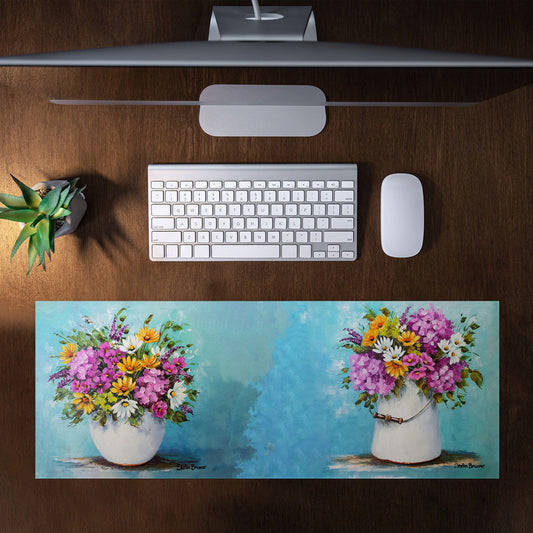 Colourful Bouquet of Flowers Large Desk Pad by Stella Bruwer