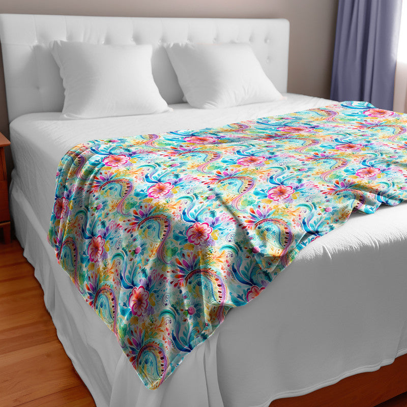 Colourful Curls Light Bed Throw