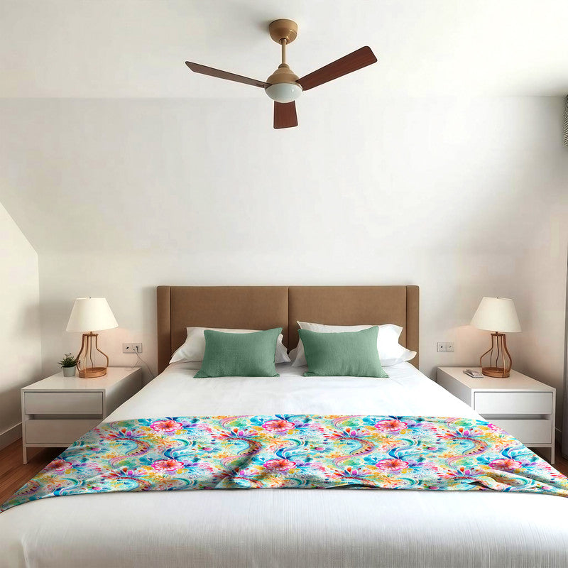 Colourful Curls Light Bed Throw