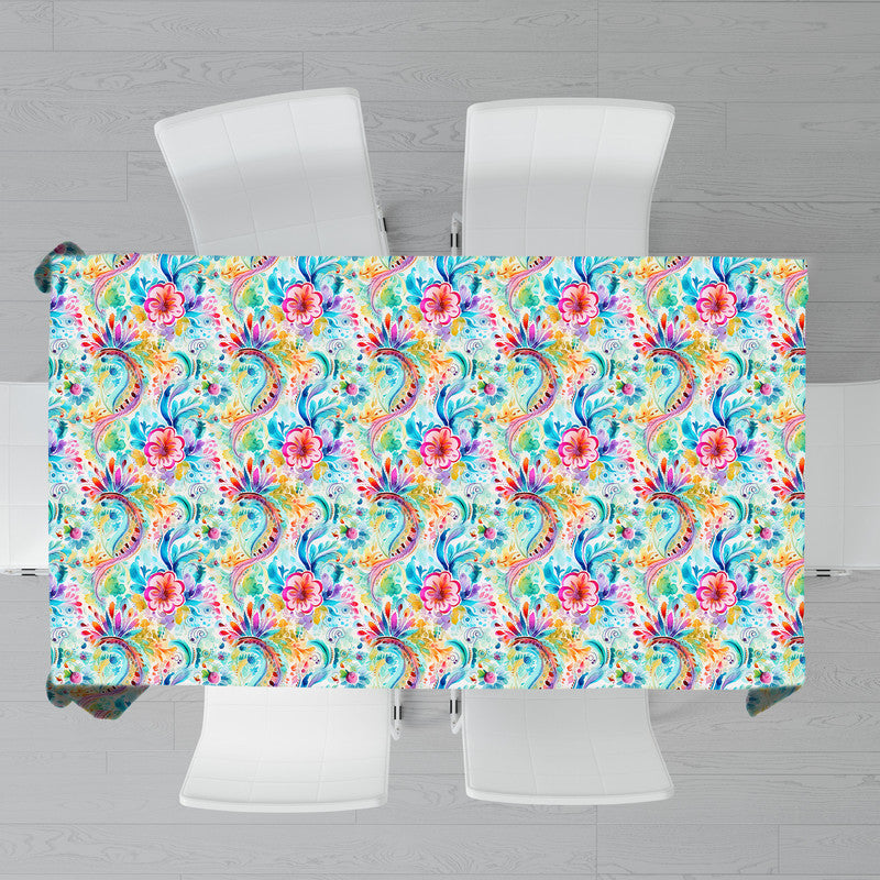 Colourful Curls Rectangle Tablecloth