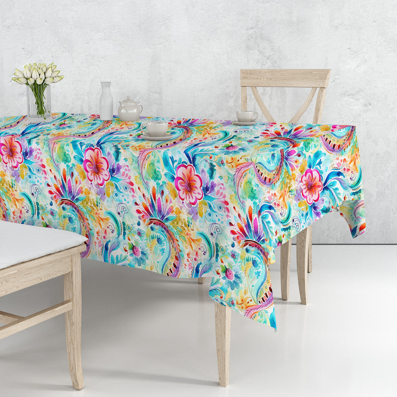 Colourful Curls Rectangle Tablecloth