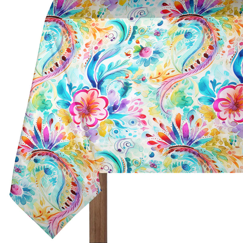 Colourful Curls Rectangle Tablecloth