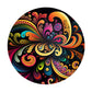 Colourful Splash of Patterns Round Tablecloth