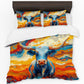Colourful Texas Longhorn Duvet Cover Set by Wikus Schalkwyk