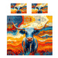 Colourful Texas Longhorn Duvet Cover Set by Wikus Schalkwyk