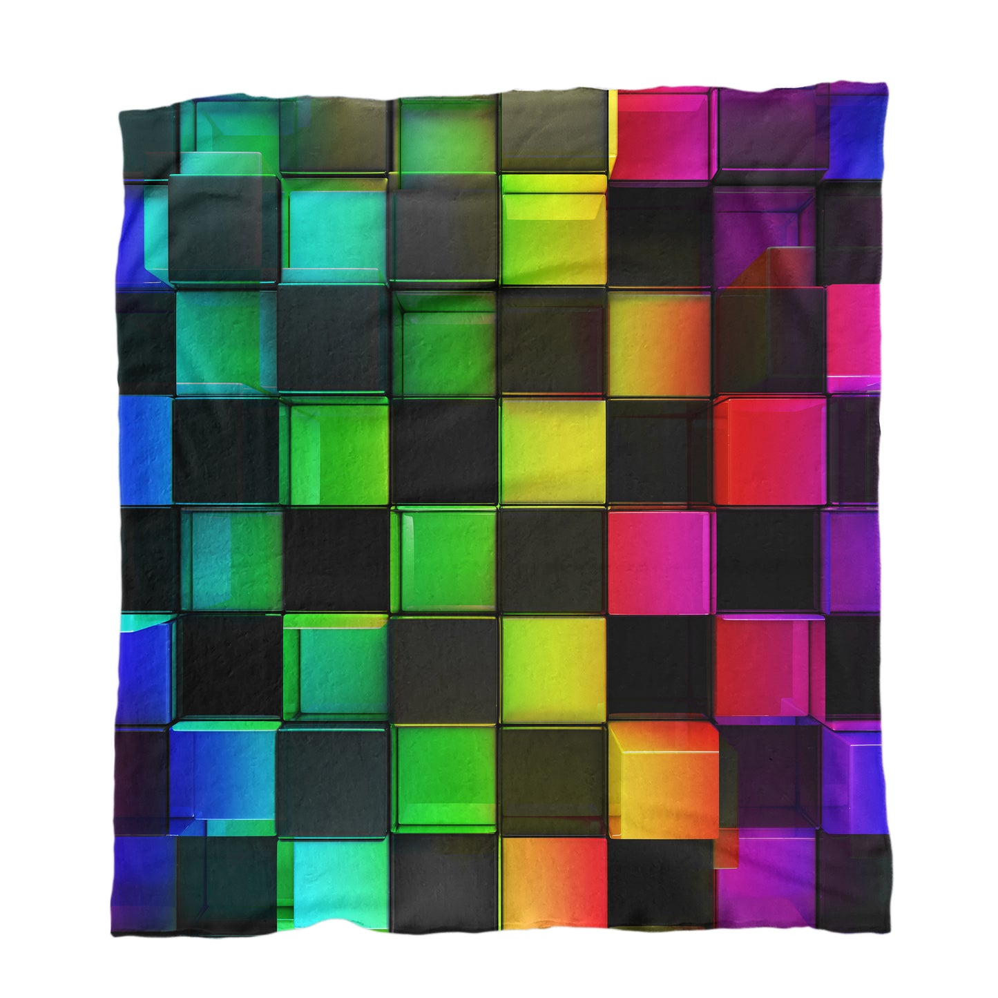 Colourful 3D Blocks Fleece