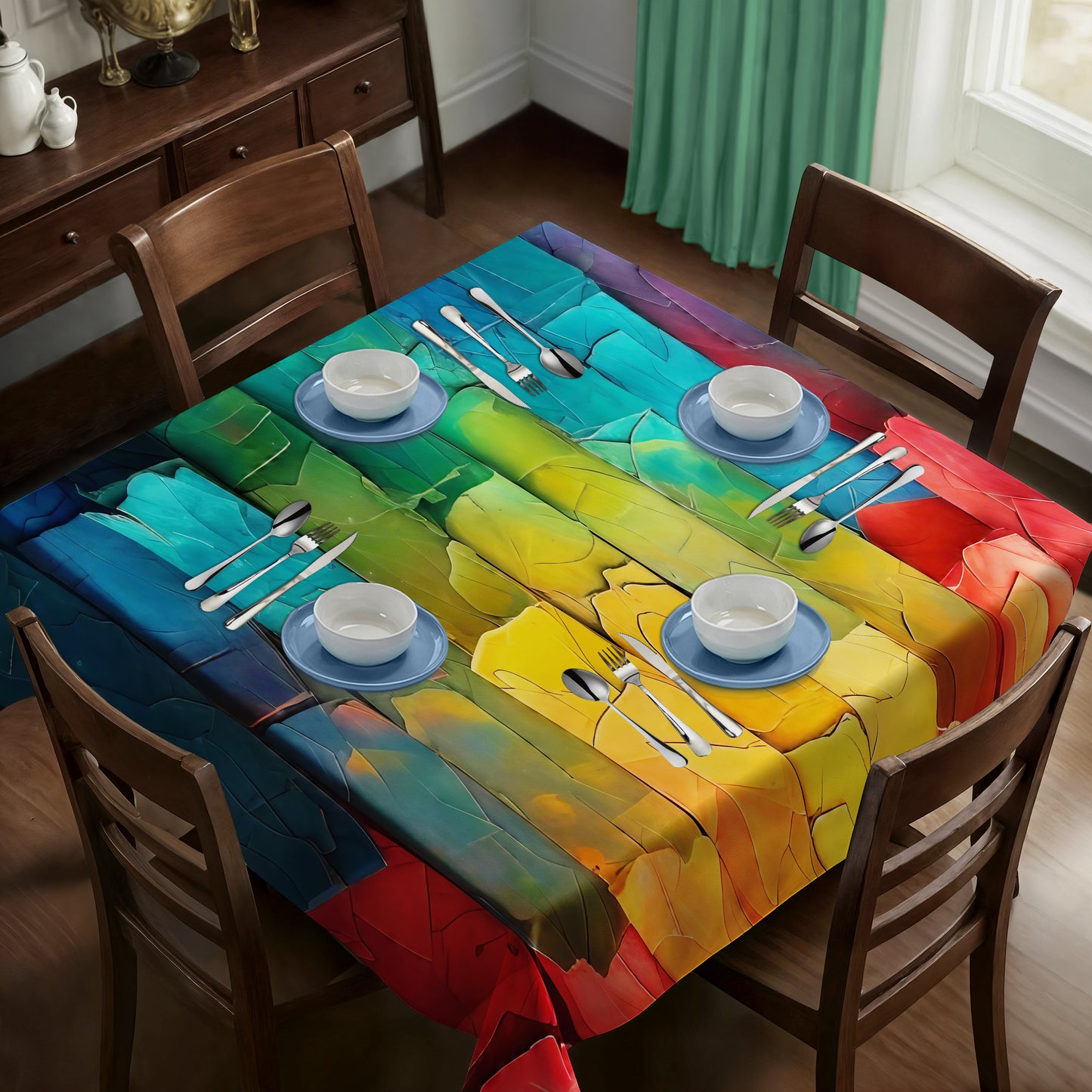 Colourful Bark Square Tablecloth