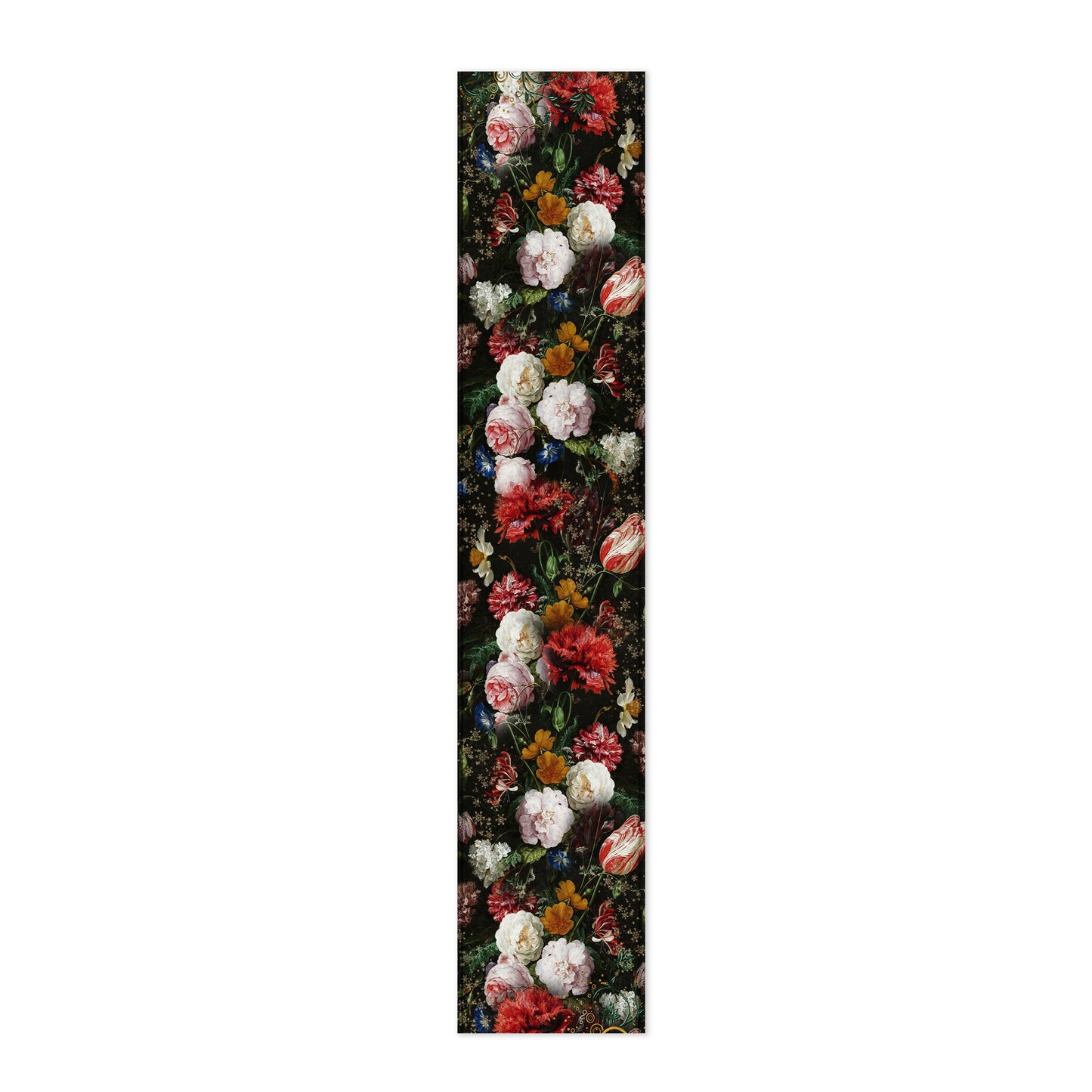 Colourful Floral on Black Table Runner
