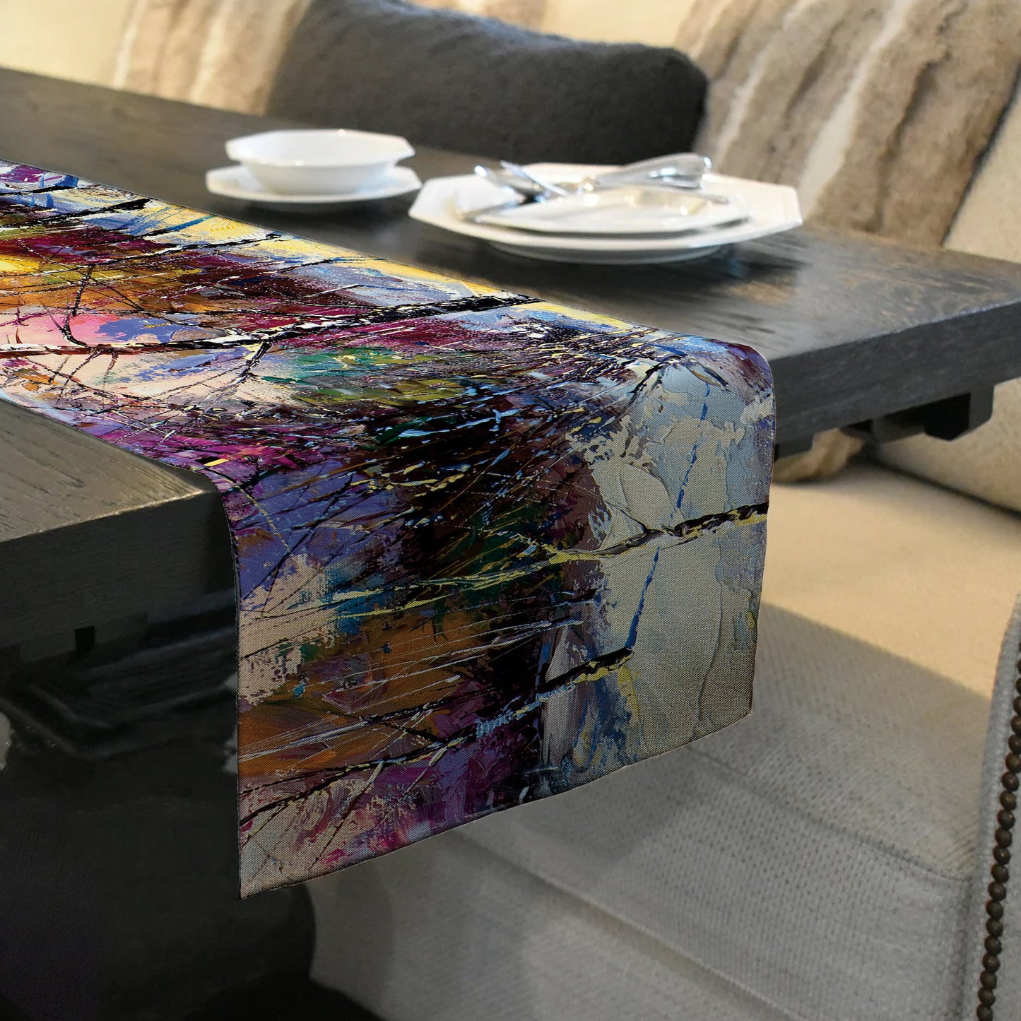 Colourful Frosted Wonderland Table Runner