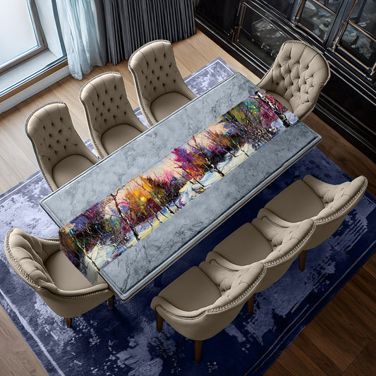 Colourful Frosted Wonderland Table Runner