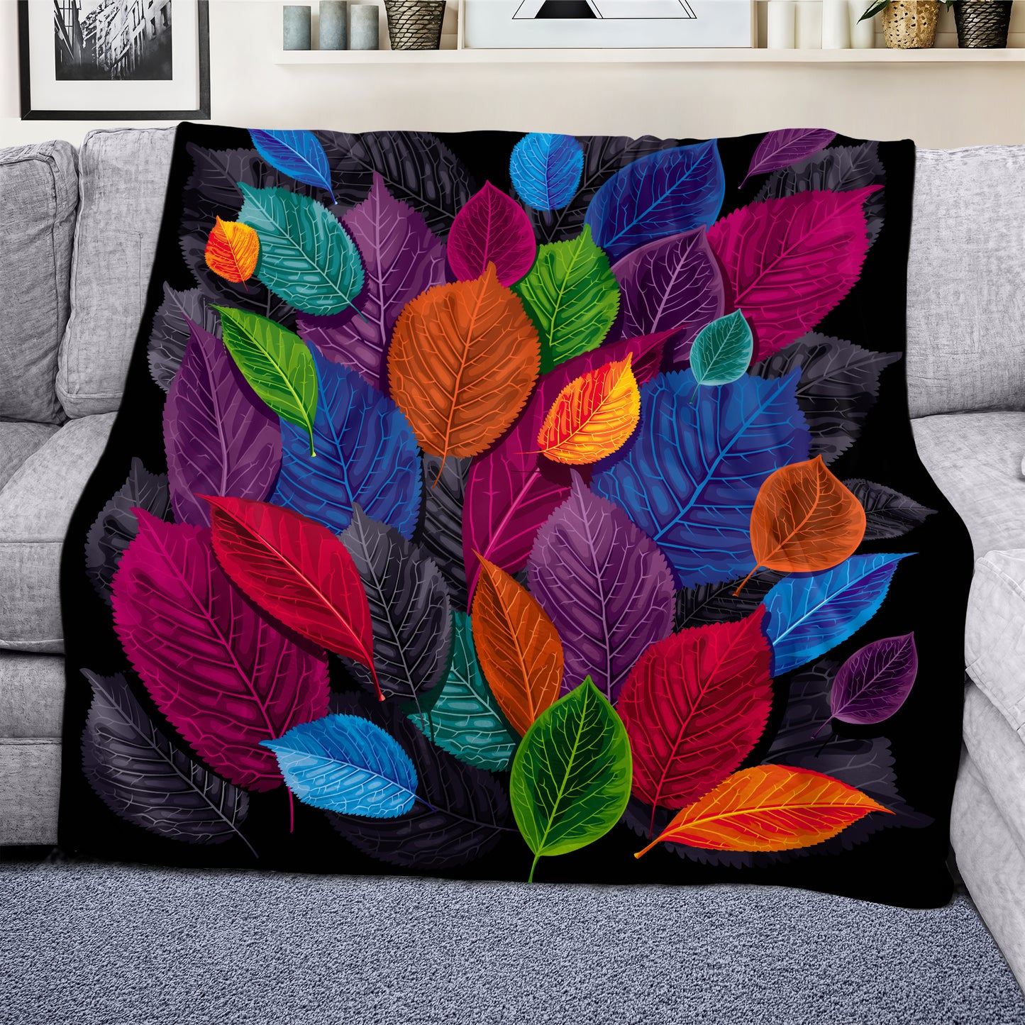 Colourful Leaves Fleece