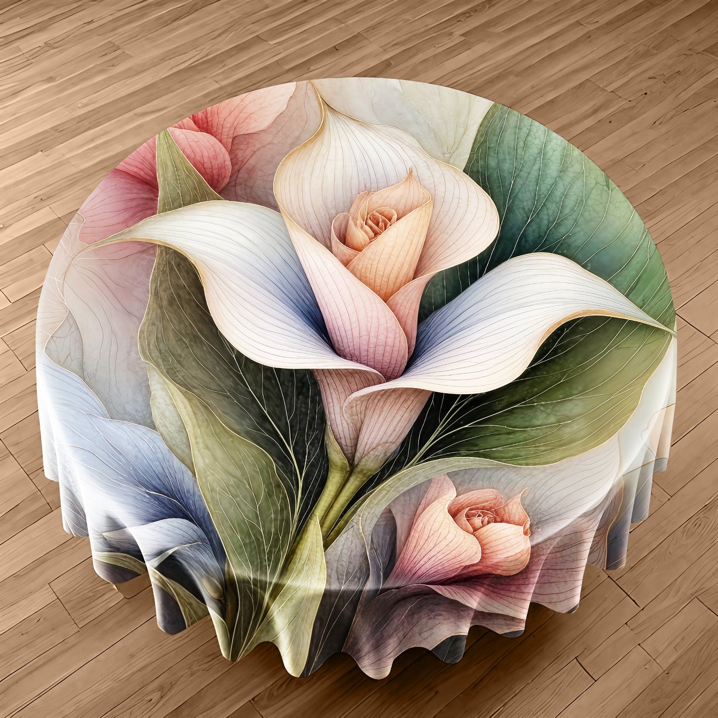 Colourful Lily Round Tablecloth