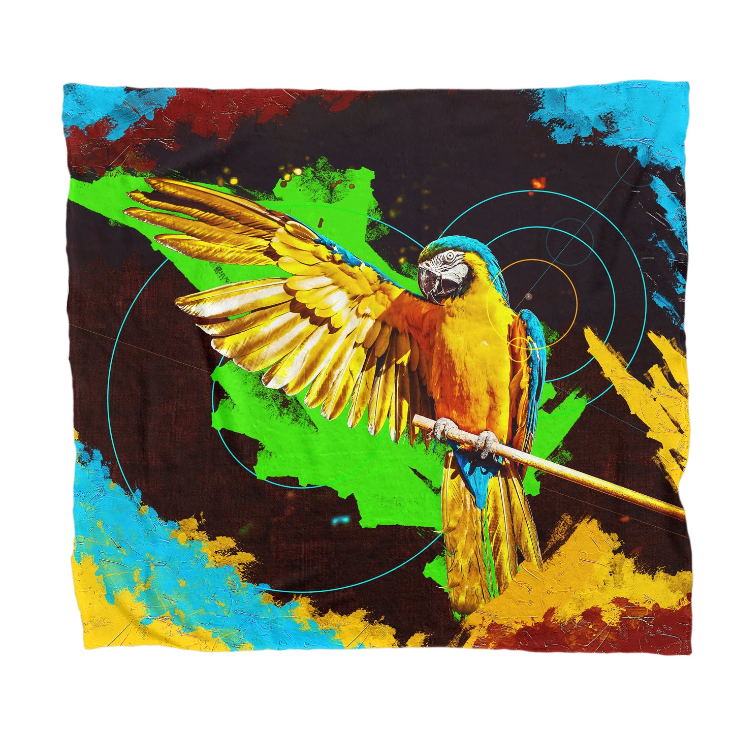 Colourful Parrot Light Weight Fleece Blanket