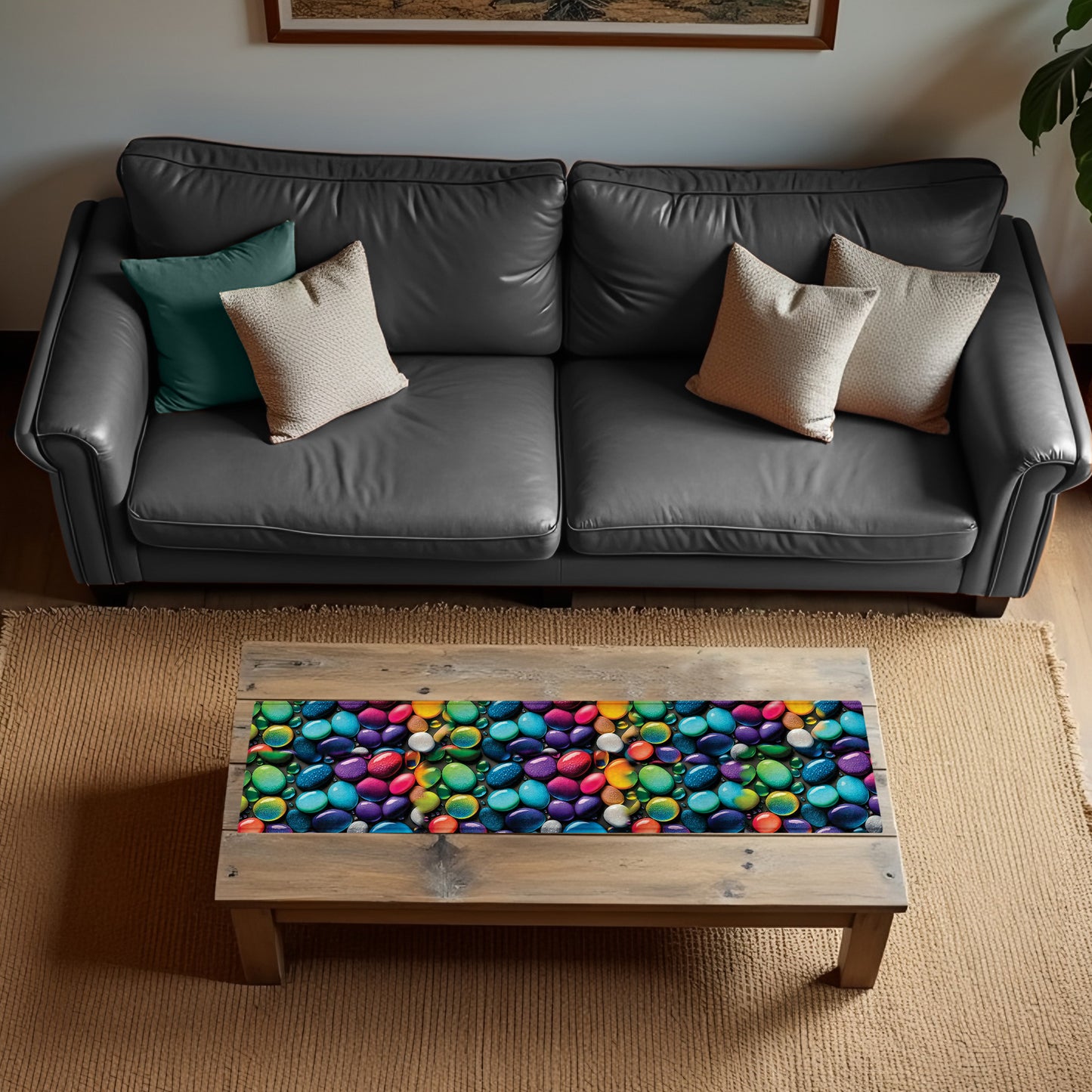 Colourful Pebbles 160cm Table Runner