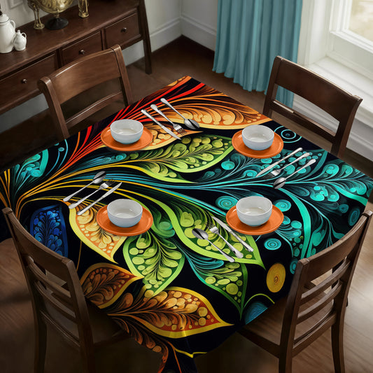Colourful Plant Leaves Square Tablecloth