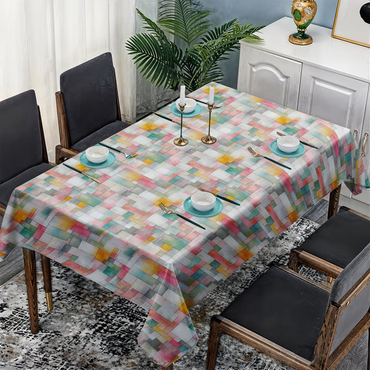 Colourful Rectangles Rectangle Tablecloth