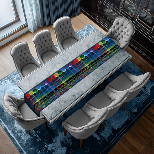 Colourful Trees Table Runner