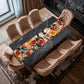 Colourful Water Painted Flowers on Black Table Runner by Mark van Vuuren