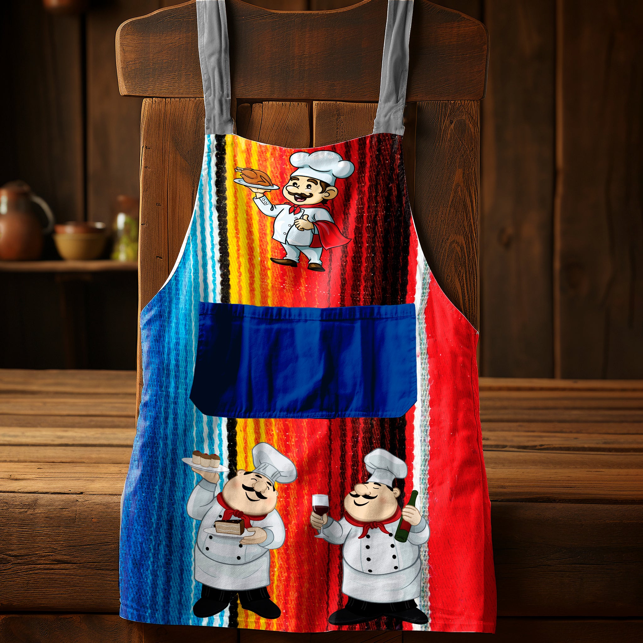 Colourful Chefs Medium Length Apron – Print with Passion Decor