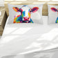 Colourful Cow Duvet Cover Set by Wikus Schalkwyk