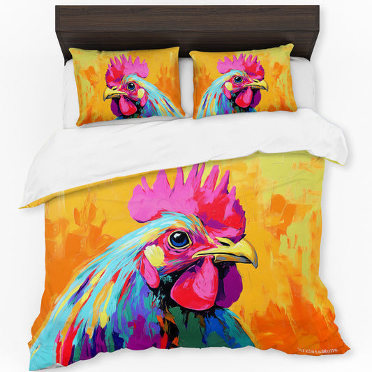 Colourful Rooster Duvet Cover Set by Wikus Schalkwyk
