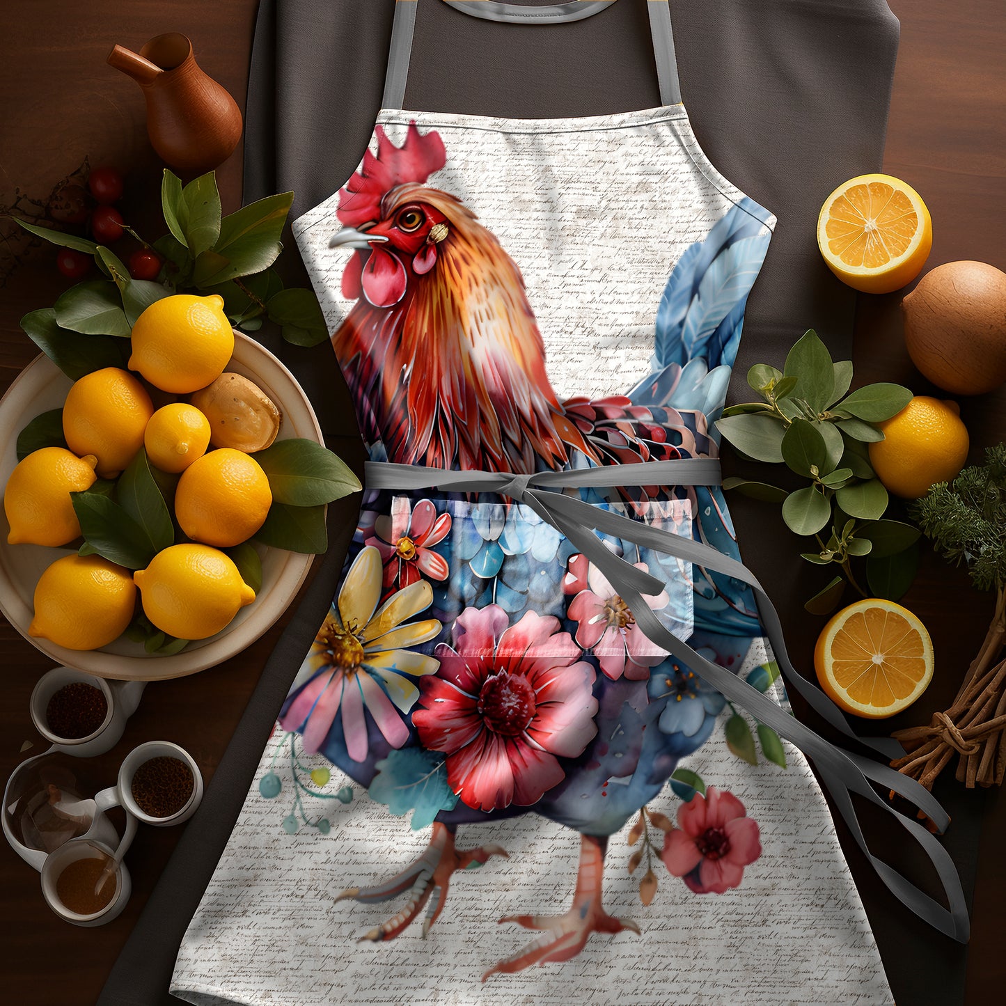 Colourfull Chicken Apron by Mark van Vuuren