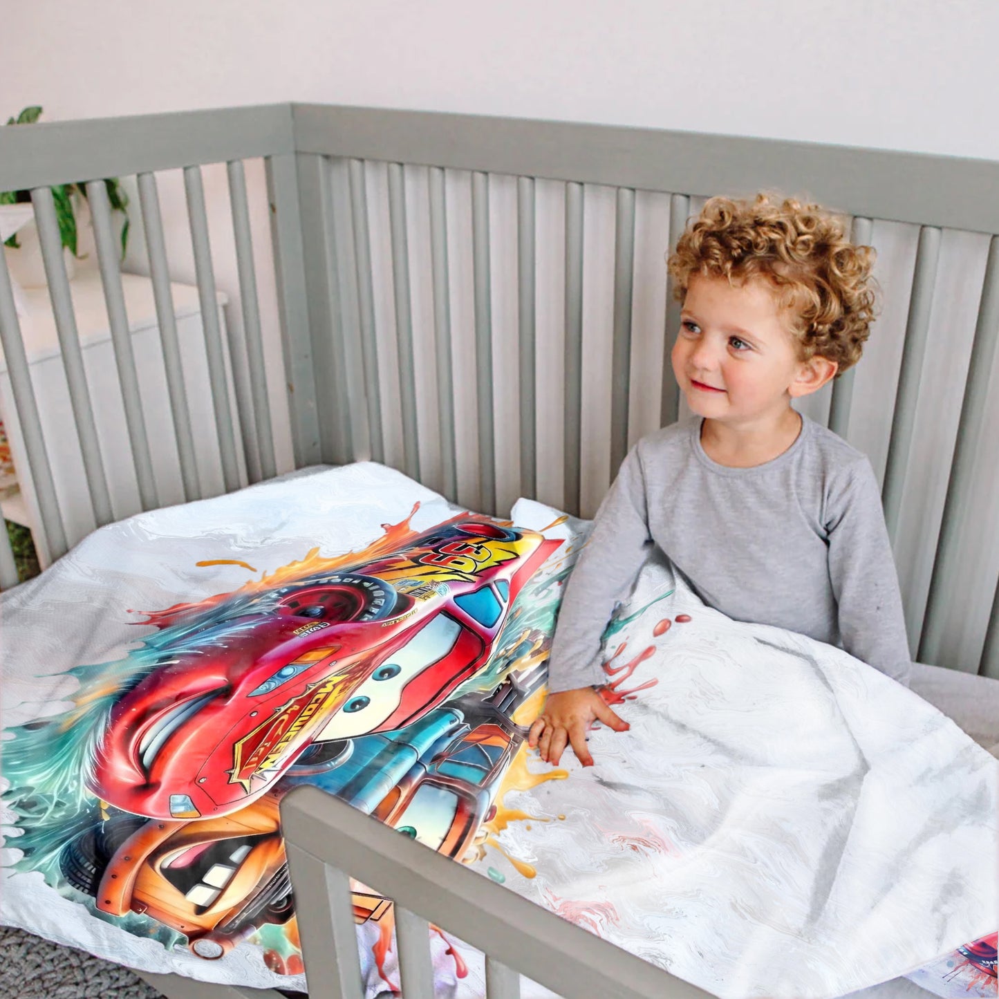 Competing Toy Cars Cot Set