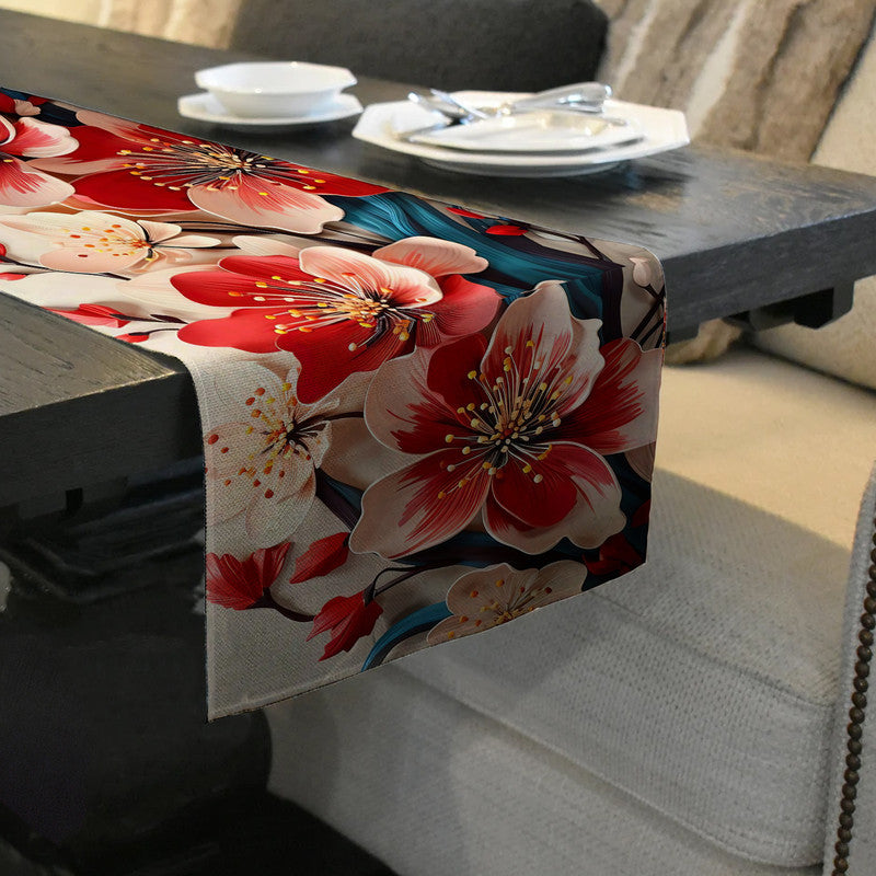 Continuous Red Table Runner