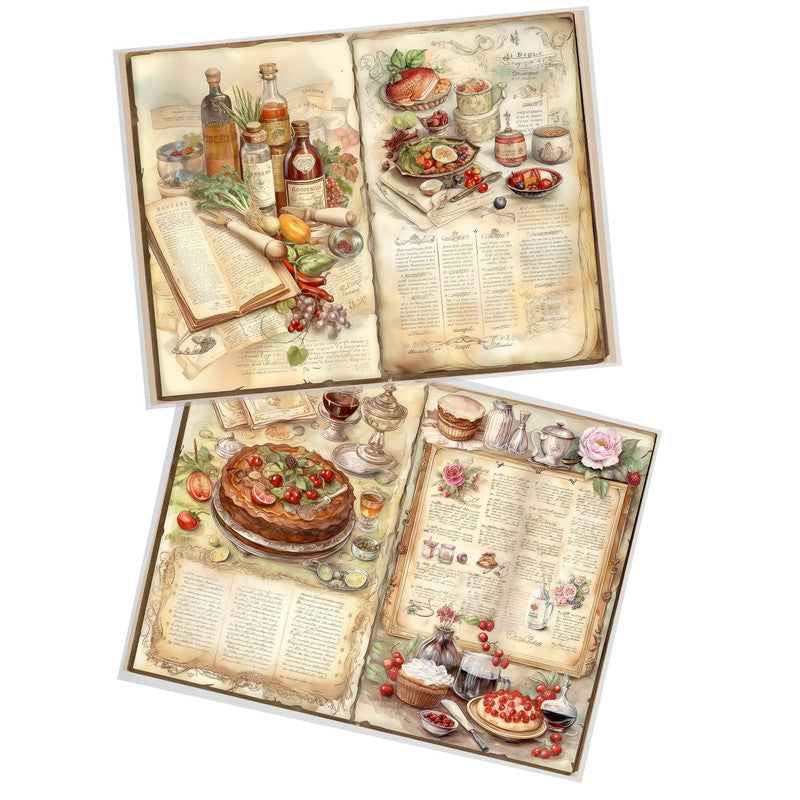 Cookbook Cake Decoupage 800mm x 600mm