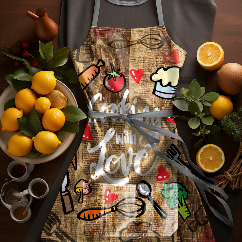 Cooking With Love Medium Length Apron