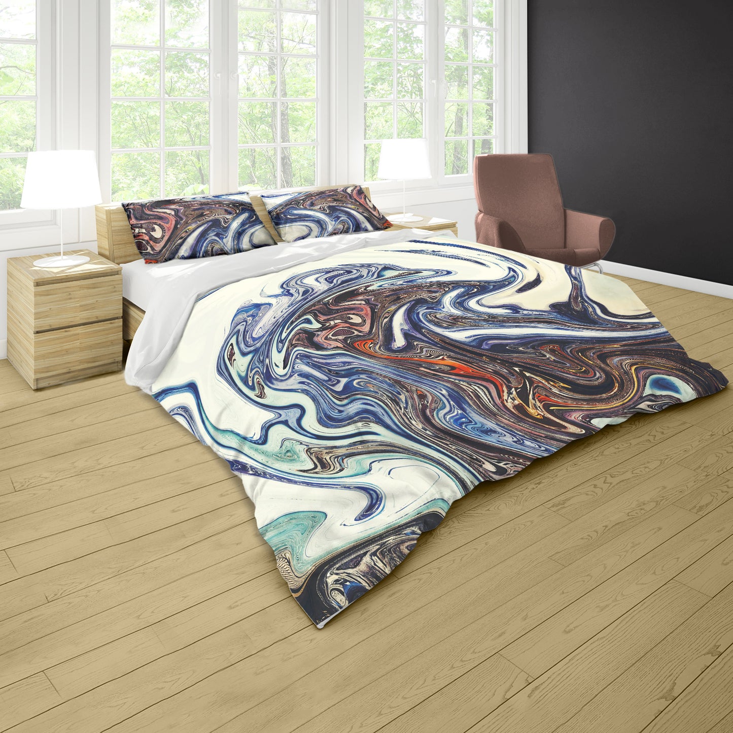 Copper Spiral Duvet Cover Set