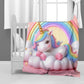 Cotton Candy Unicorn Baby Fleece Blanket