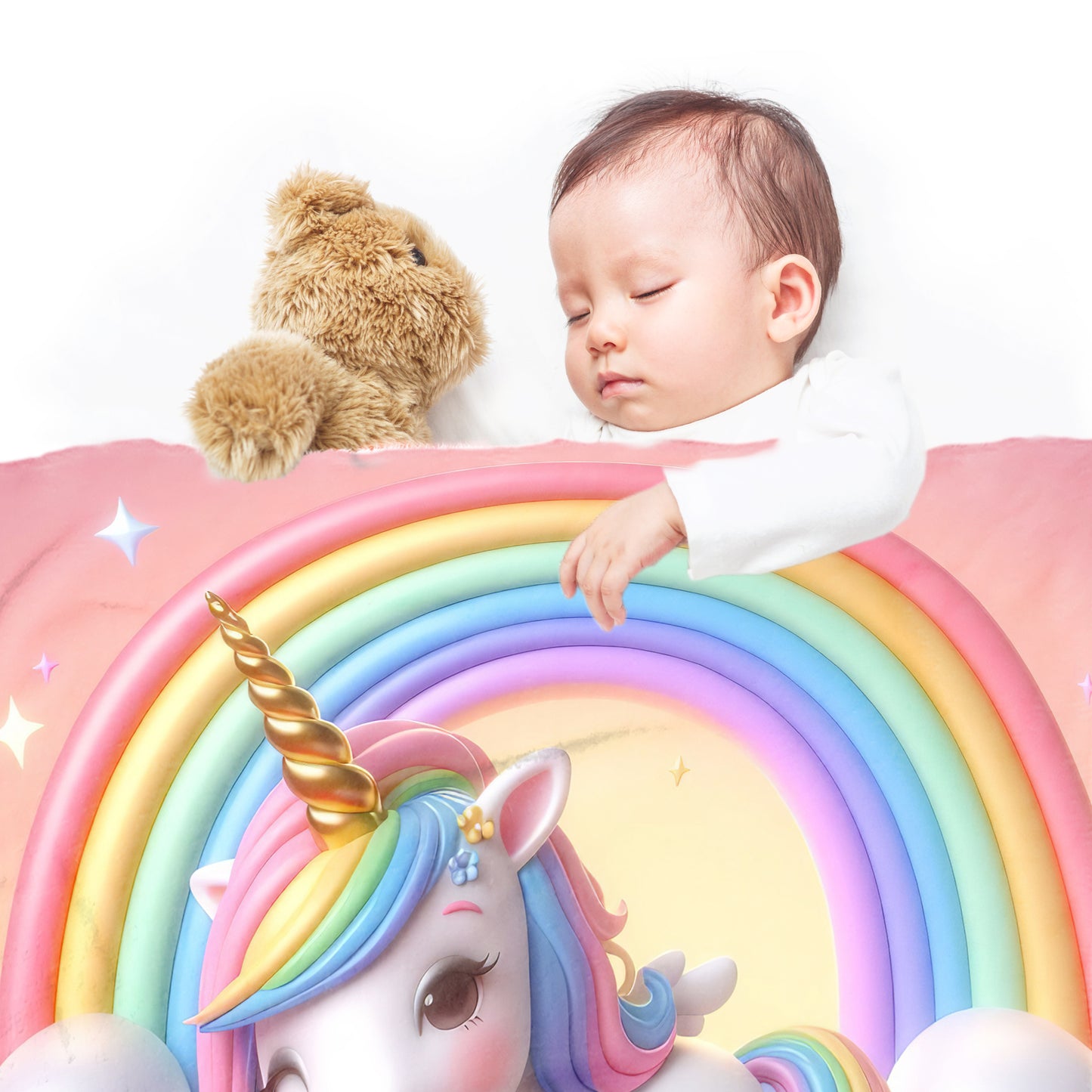 Cotton Candy Unicorn Minky Blanket