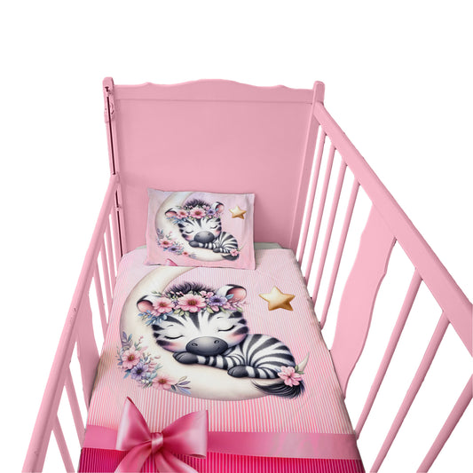 Cotton Candy Zebra Cot Set