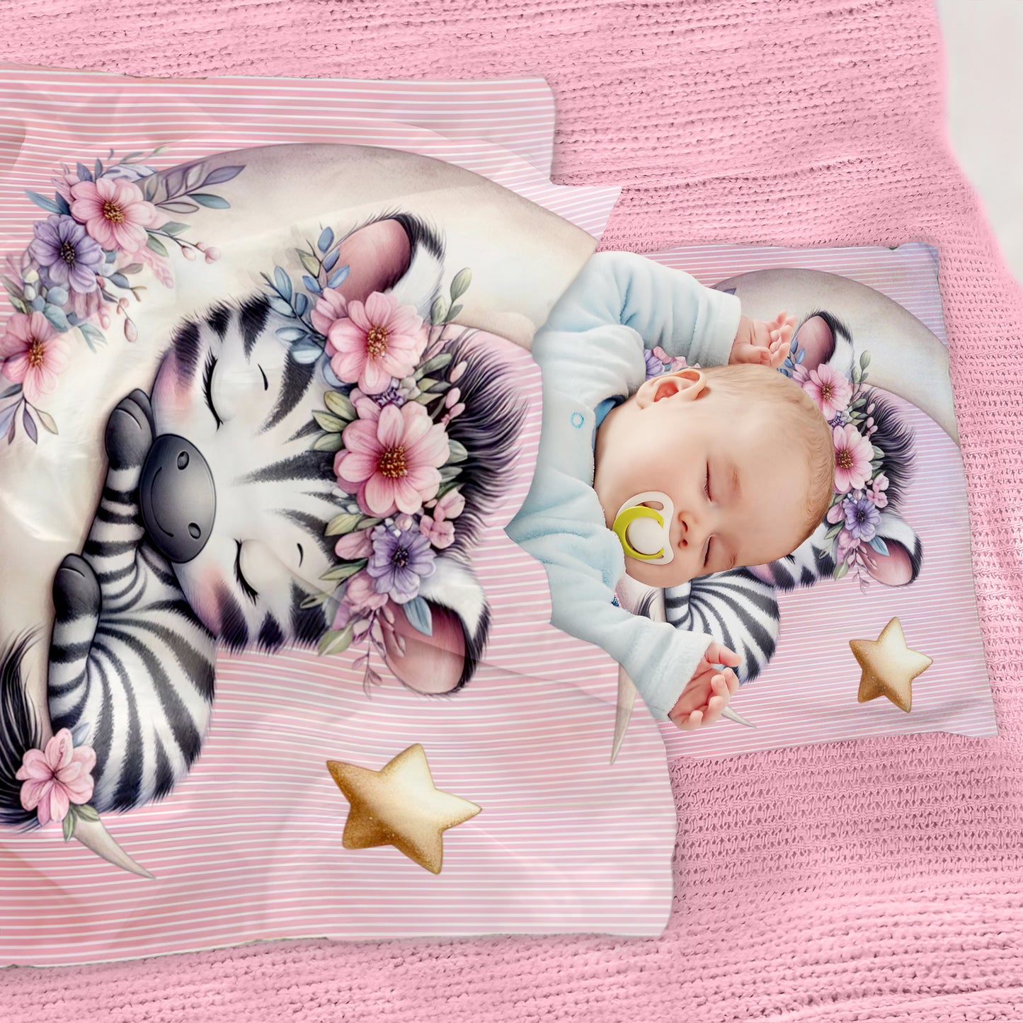 Cotton Candy Zebra Cot Set