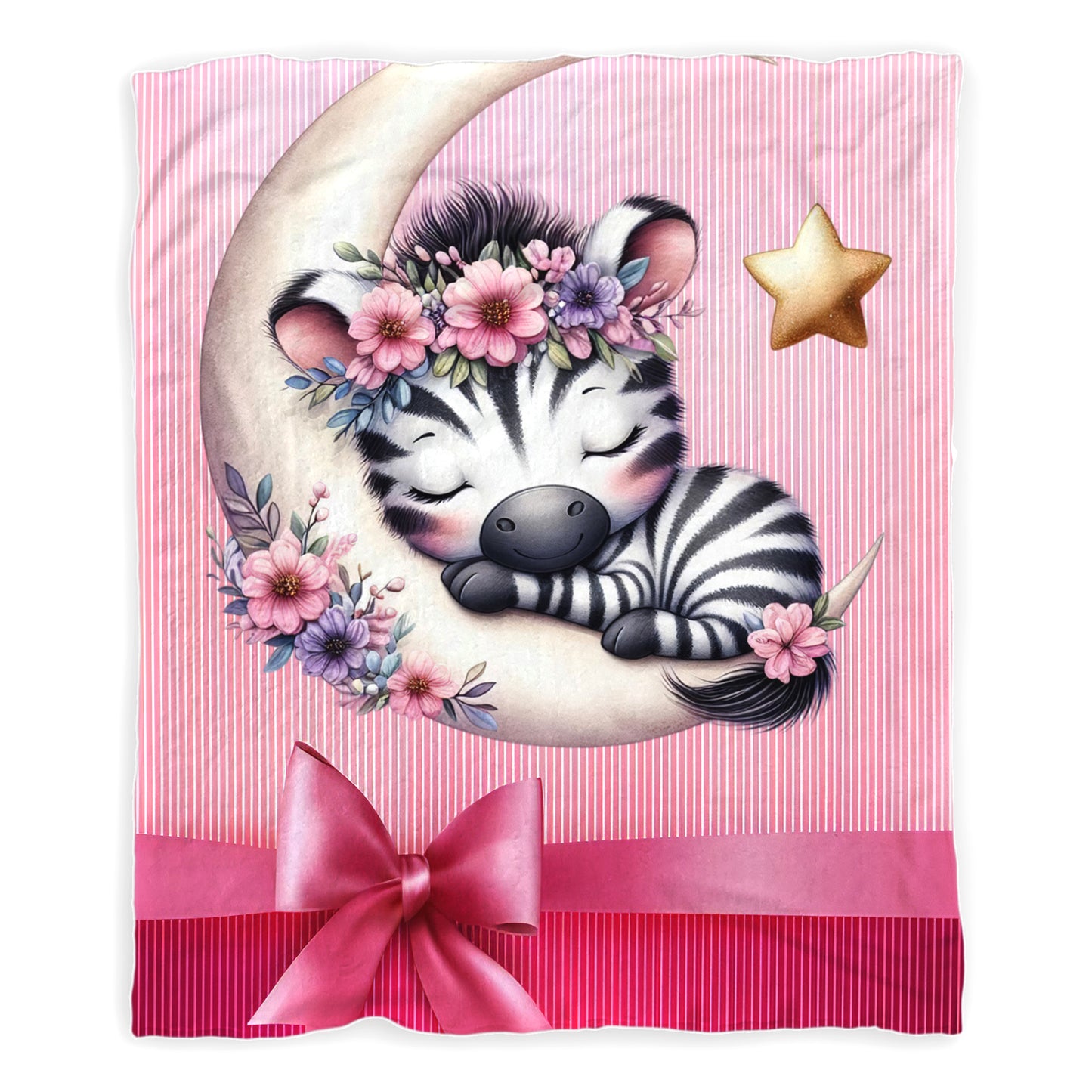 Cotton Candy Zebra Minky Blanket
