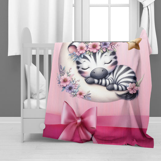 Cotton Candy Zebra Minky Blanket