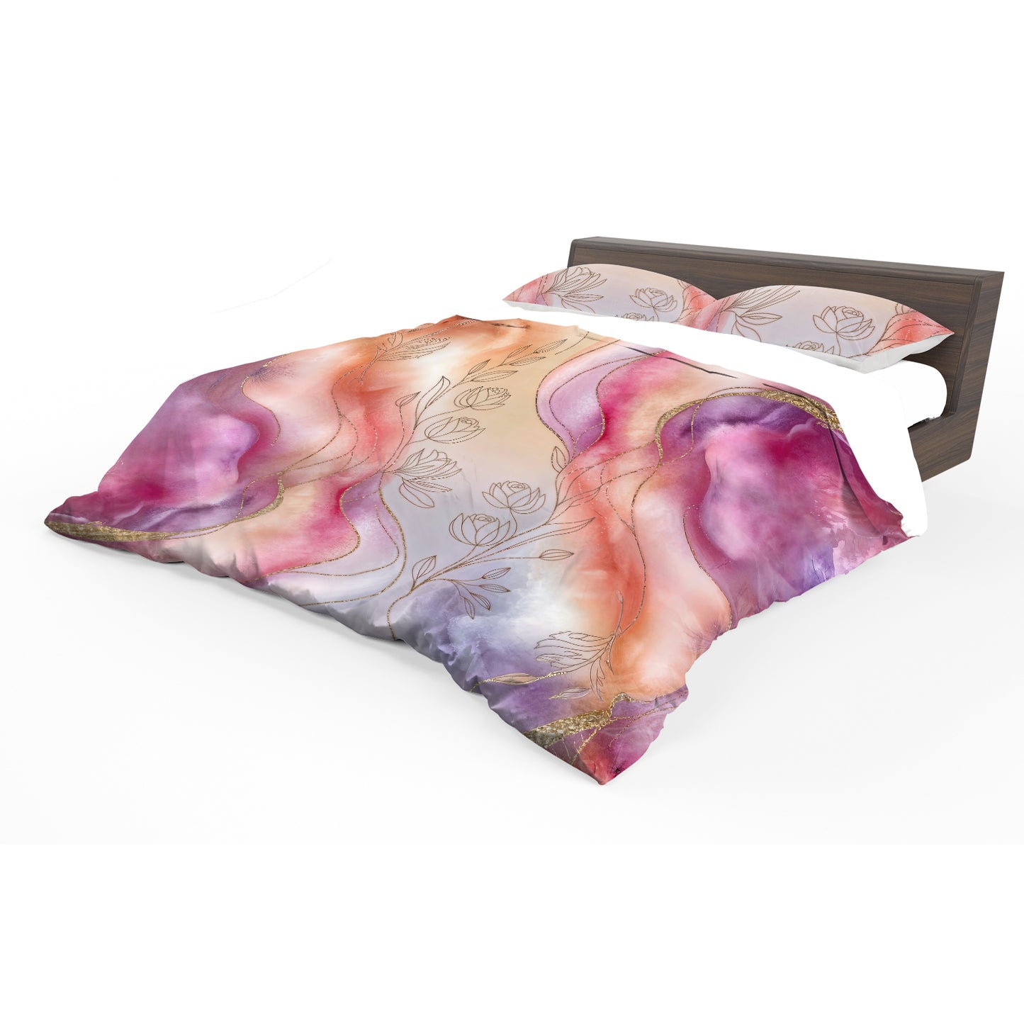 Cotton Flow Flowers Duvet Cover Set