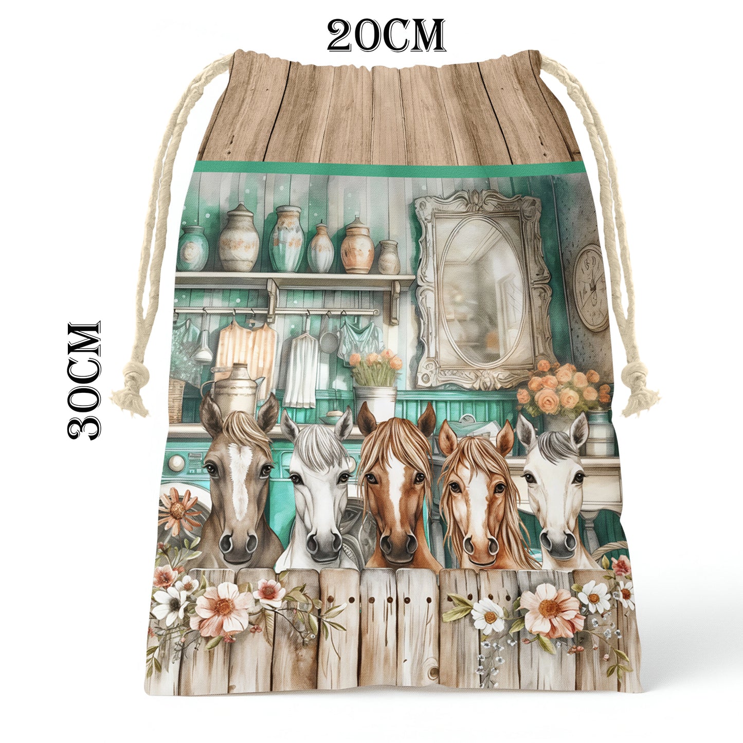 Country Cottage  Horse Gift Bag (Set of 3)