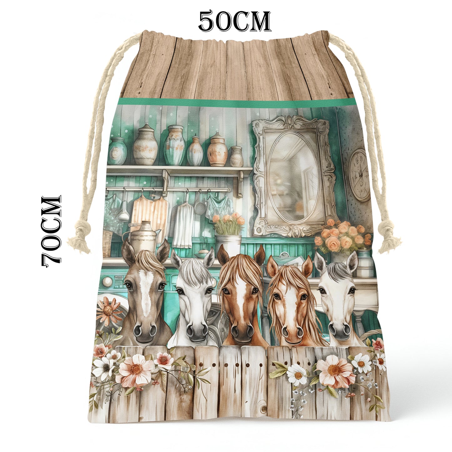 Country Cottage  Horse Gift Sack