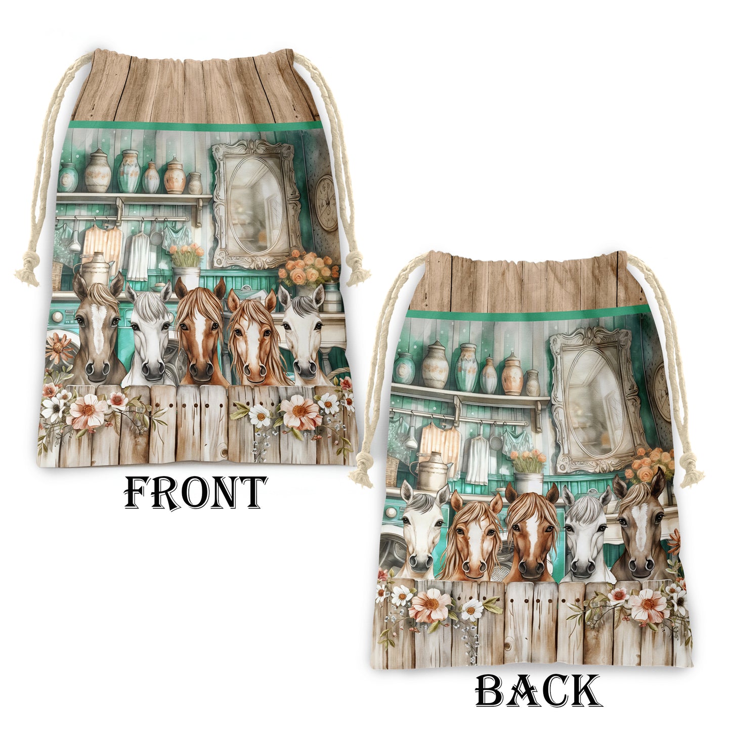 Country Cottage  Horse Gift Sack