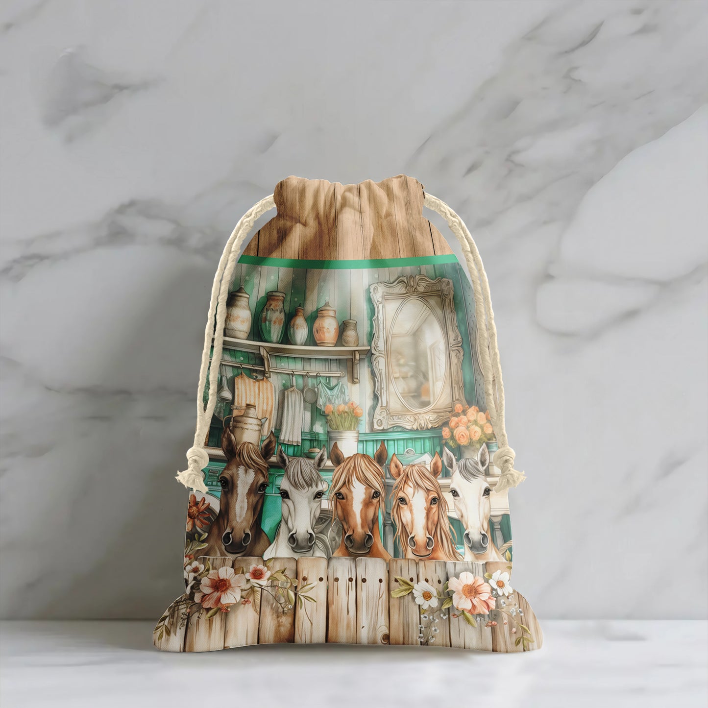 Country Cottage  Horse Gift Sack